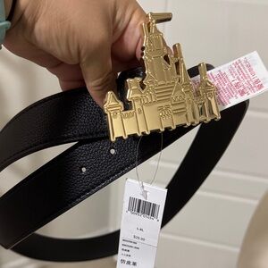 Disney Black Belt with Gold Castle Buckle